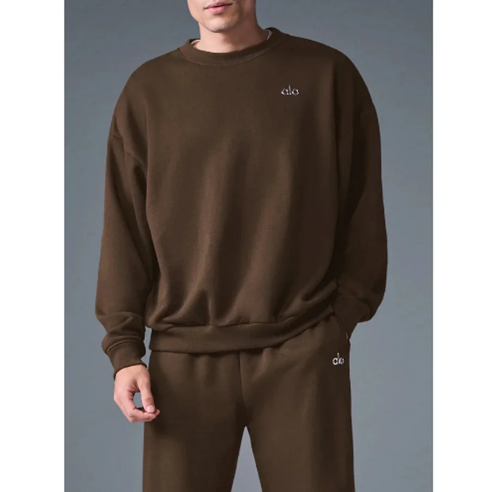 Alo Yoga Unisex Espresso Accolade Crew Neck Pullover Sweatshirt Size L